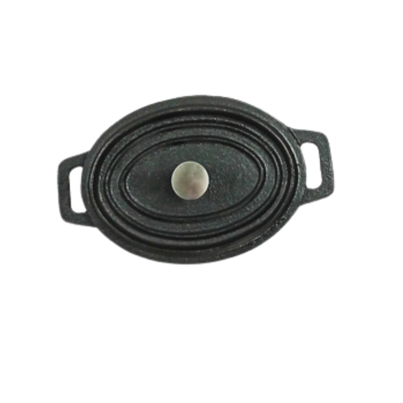 Olla de horno holandés de hierro fundido antiadherente negra con tapa