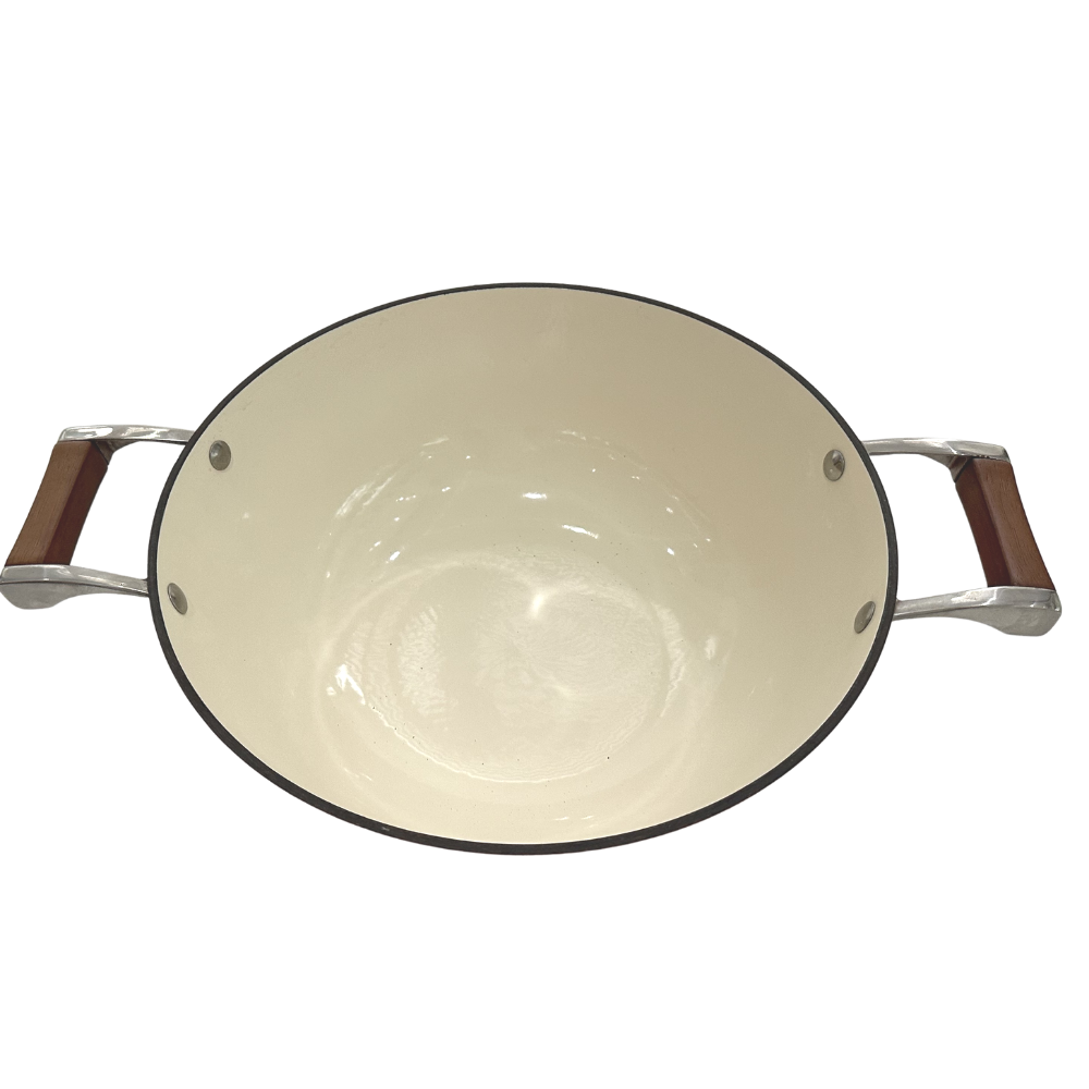 Sartén china clásica para wok de hierro fundido de 11 pulgadas con mango de silicona extraíble